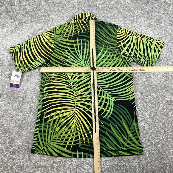 Ioi Iolani Hawaiian Polo Shirt Mens Extra Small Palm Stretch Made in Hawaii - Picture 8 of 10